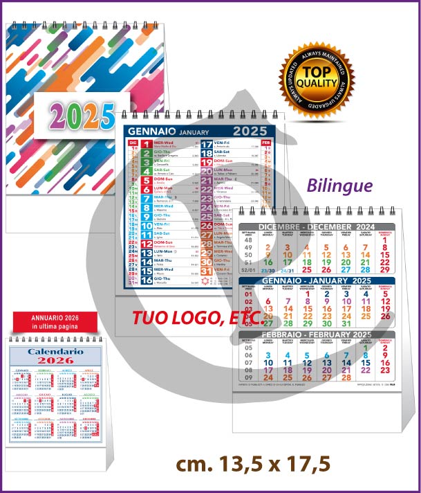 Calendari Olandesi da Tavolo 2025 Personalizzati - Primo Prezzo calendari-olandesi-da-tavolo-2025-personalizzati-primo-prezzo-quattro-colori-bilingue-058e