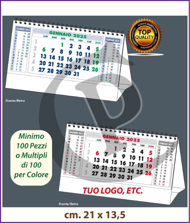 Calendari Olandesi da Tavolo 2025 Personalizzati - Primo Prezzo calendari-olandesi-da-tavolo-2025-personalizzati-primo-prezzo-rosso-verde-t613-t611