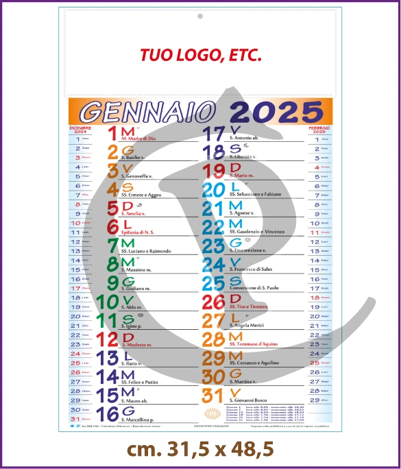 Calendario Olandese Anno 2026 Art. C063