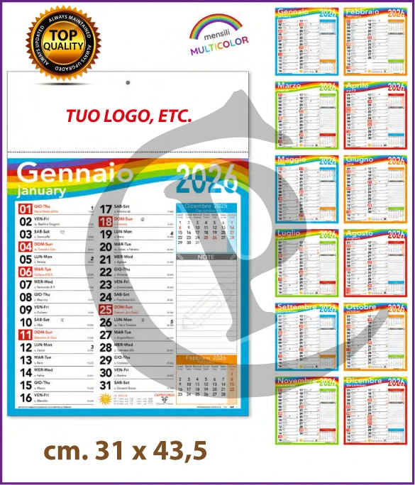 Calendario Olandese Anno 2026 Art. C065