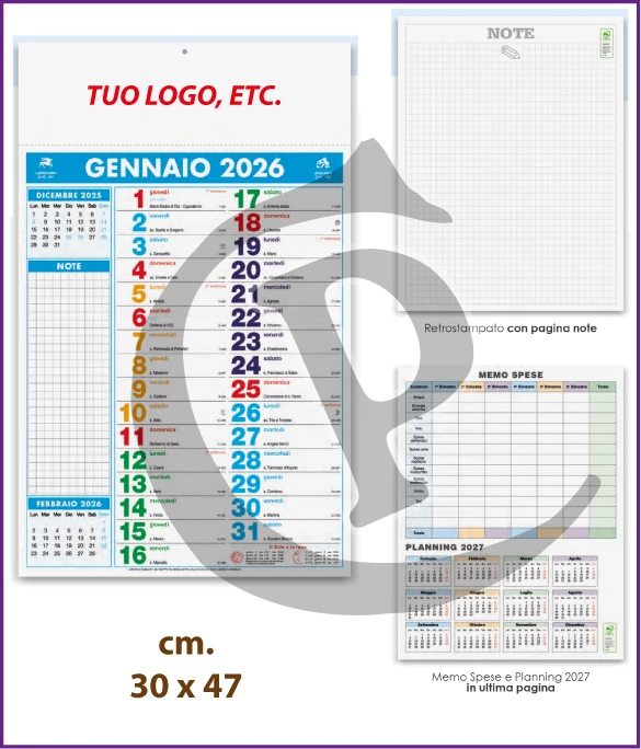 Calendario Olandese Anno 2026 Art. C066