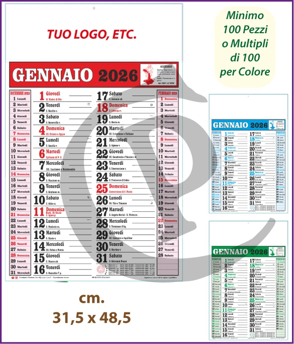 Calendario Olandese Anno 2026 Art. C073