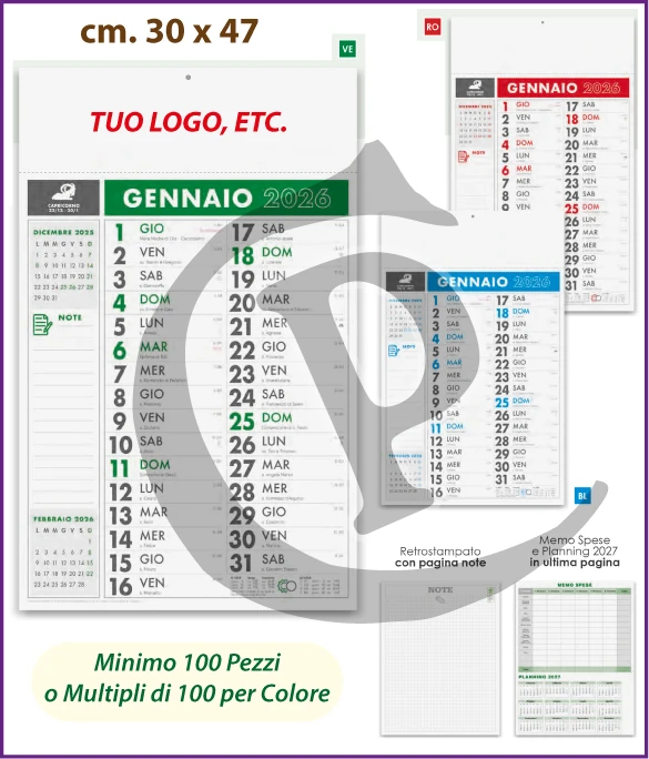 Calendario Olandese Anno 2026 Art. C081