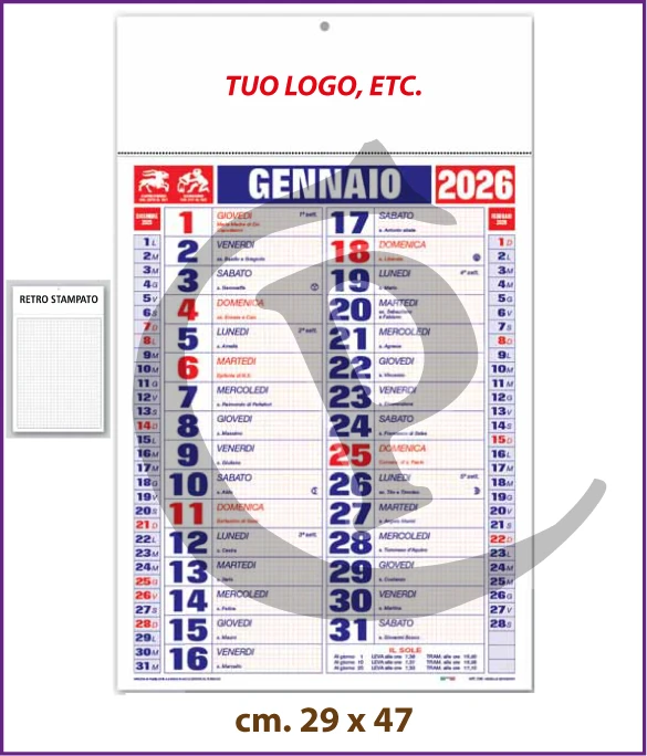 Calendario Olandese Anno 2026 Art. C087