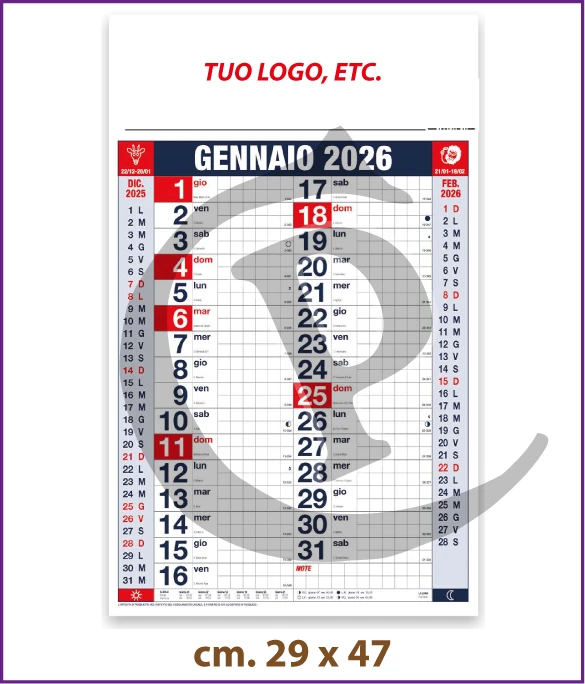 Calendario Olandese Anno 2026 Art. C088