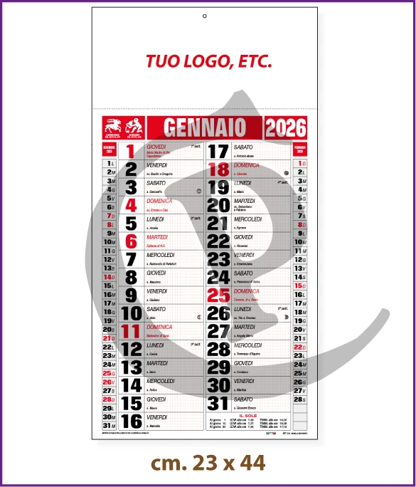 Calendario Olandese Anno 2026 Art. C089