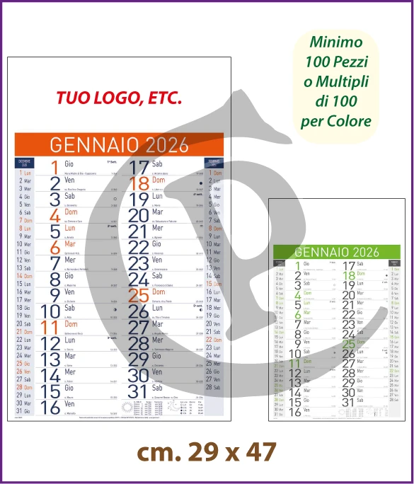 Calendari Olandesi Personalizzati Economici 2026 - Stampa Primo Prezzo