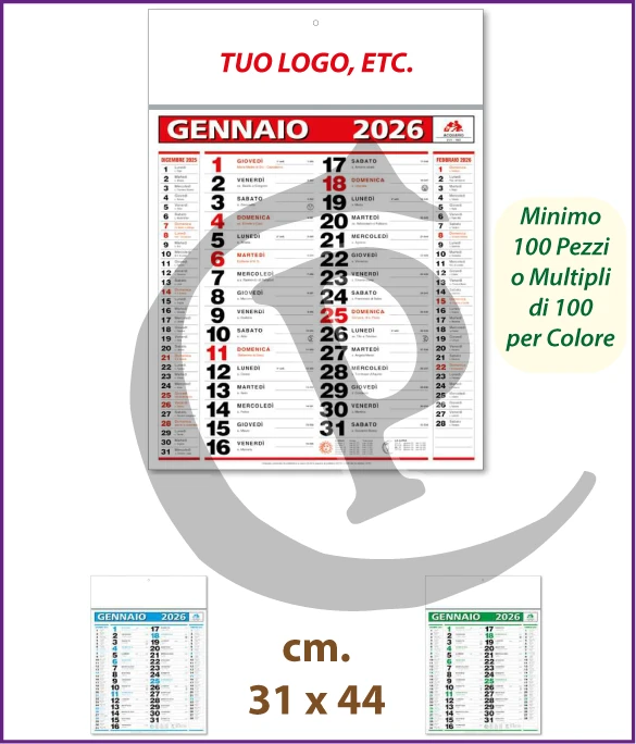 Calendari Olandesi Personalizzati 2026 Modello C007