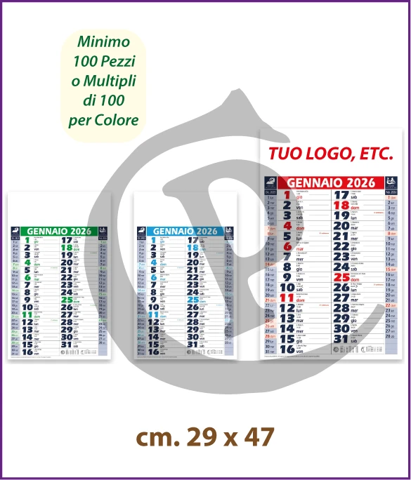 Calendari Olandesi Personalizzati 2026 Modello C010
