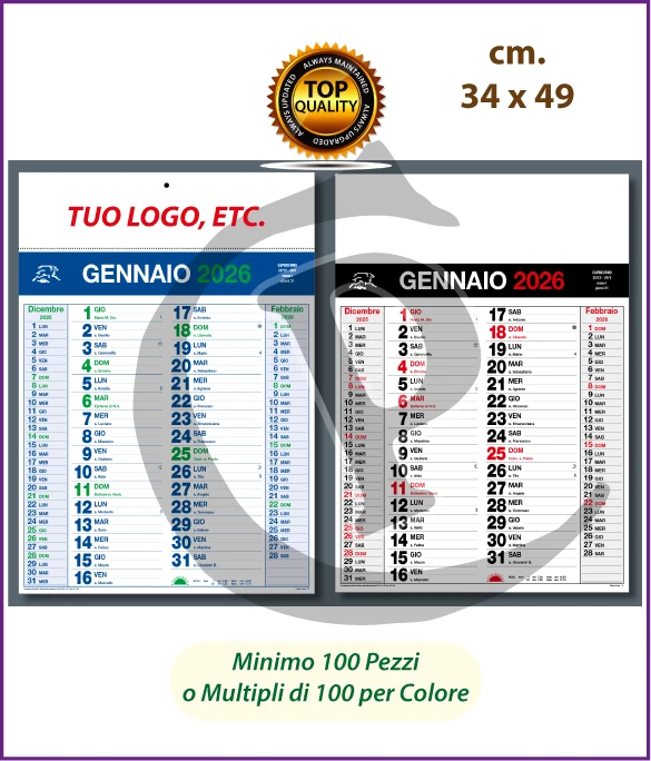 Calendari Olandesi Personalizzati 2026 Modello C019