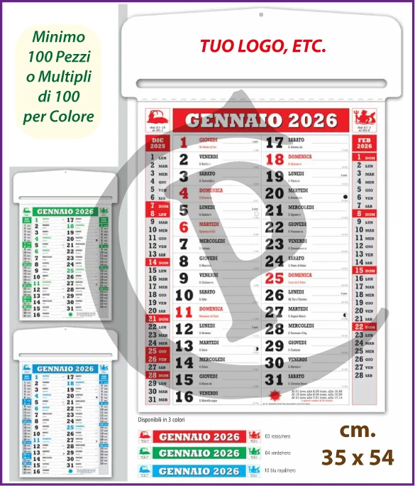 Calendari Olandesi Personalizzati 2026 Modello C020