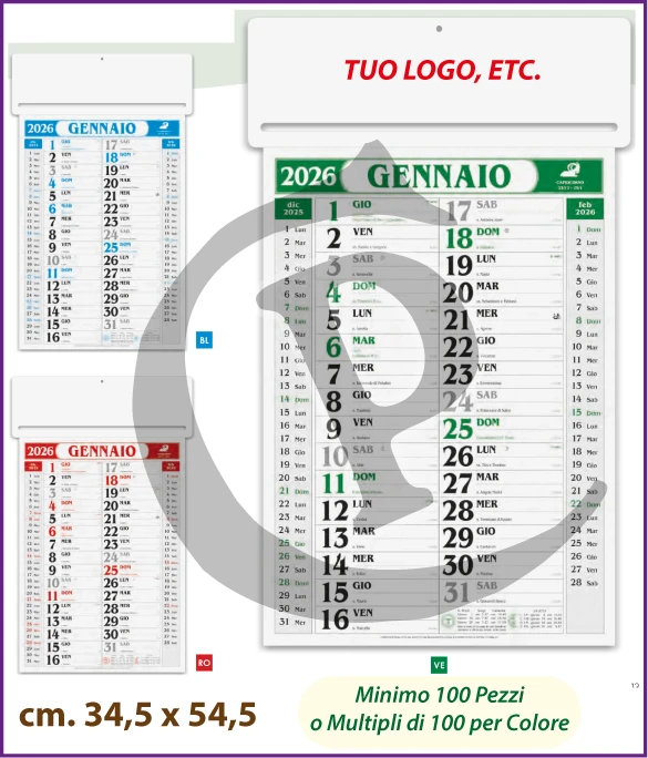 Calendari Olandesi Personalizzati 2026 Modello C023