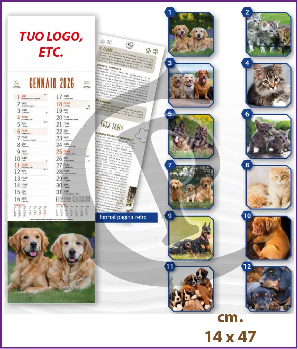 Stampa Primo Prezzo Calendari Silhouette Illustrati Personalizzati Economici 2026 Modello SF005