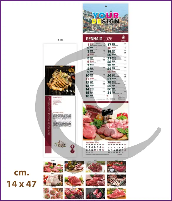 Stampa Primo Prezzo Calendari Silhouette Illustrati Personalizzati Economici 2026 Modello SF007