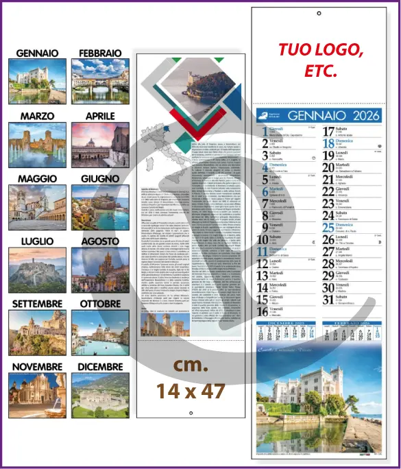 Stampa Primo Prezzo Calendari Silhouette Illustrati Personalizzati Economici 2026 Modello SF009