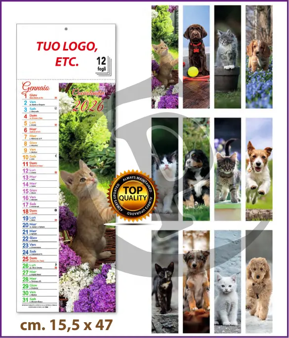 Stampa Primo Prezzo Calendari Silhouette Illustrati Personalizzati Economici 2026 Modello SF010