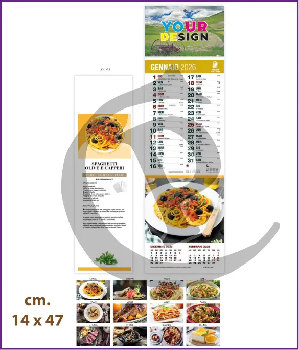 Stampa Primo Prezzo Calendari Silhouette Illustrati Personalizzati Economici 2026 Modello SF012