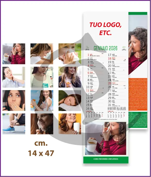 Stampa Primo Prezzo Calendari Silhouette Illustrati Personalizzati Economici 2026 Modello SF013