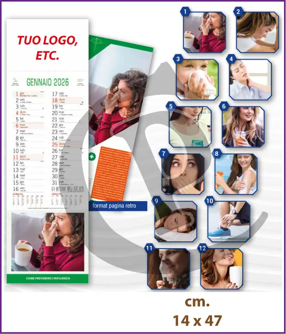 Stampa Primo Prezzo Calendari Silhouette Illustrati Personalizzati Economici 2026 Modello SF014