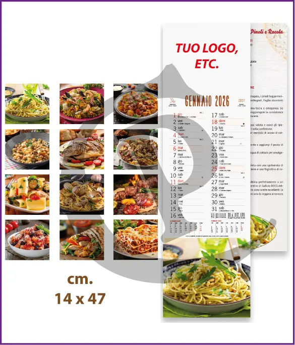 Stampa Primo Prezzo Calendari Silhouette Illustrati Personalizzati Economici 2026 Modello SF015