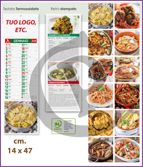 Stampa Primo Prezzo Calendari Silhouette Illustrati Personalizzati Economici 2026 Modello SF016