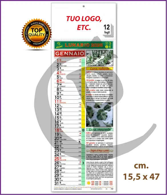 Stampa Primo Prezzo Calendari Silhouette Illustrati Personalizzati Economici 2026 Modello SF018