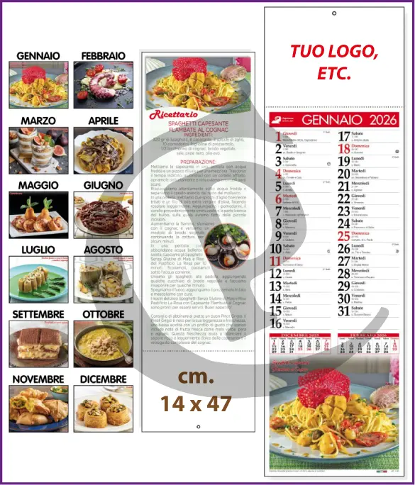 Stampa Primo Prezzo Calendari Silhouette Illustrati Personalizzati Economici 2026 Modello SF019