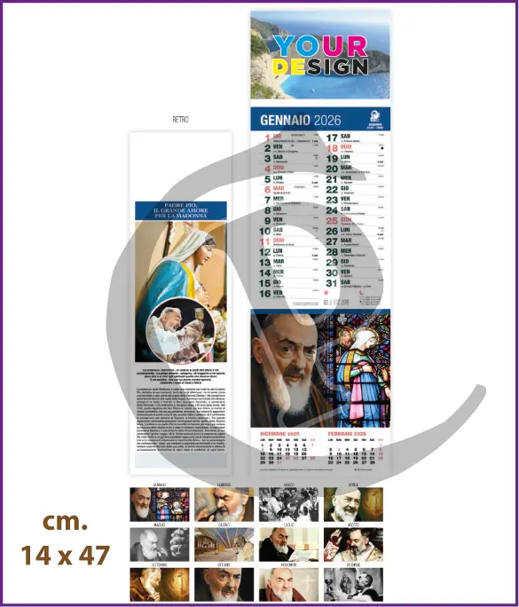 Stampa Primo Prezzo Calendari Silhouette Illustrati Personalizzati Economici 2026 Modello SF021