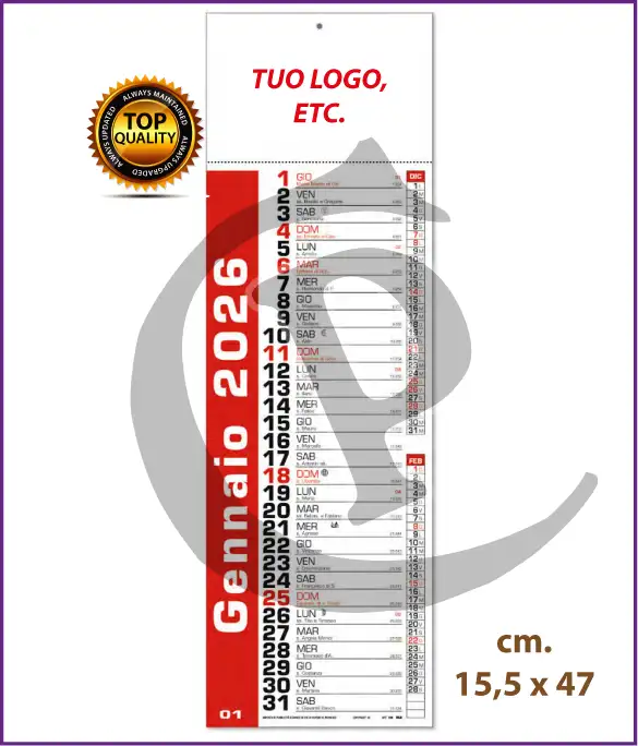 Calendario olandese silhouette 2026 personalizzato con logo aziendale – modello S032