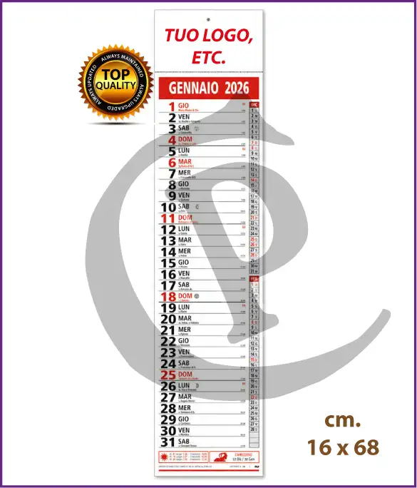Calendario olandese silhouette 2026 personalizzato con logo aziendale – modello S031