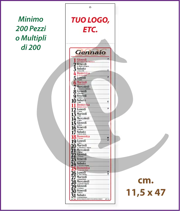 Calendario olandese silhouette 2026 personalizzato con logo aziendale – modello S002