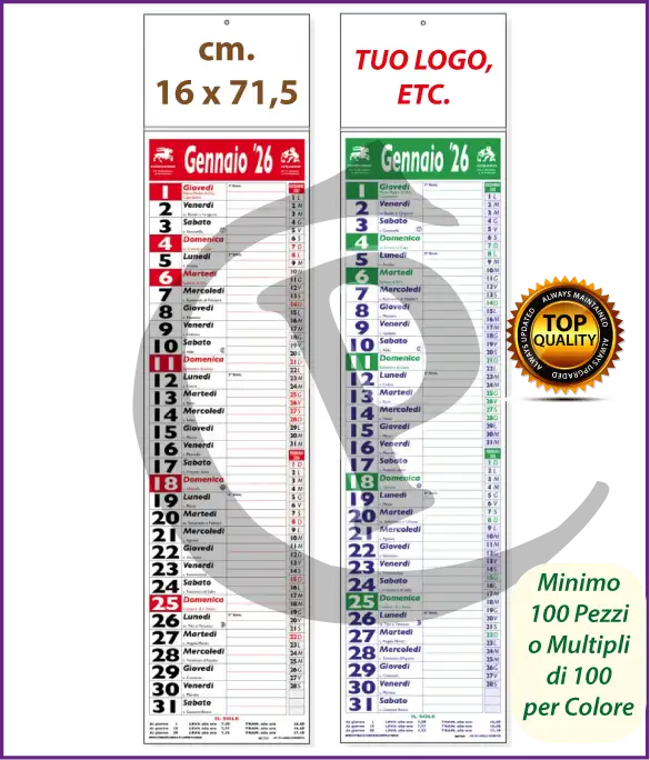 Calendario olandese silhouette 2026 personalizzato con logo aziendale – modello S006