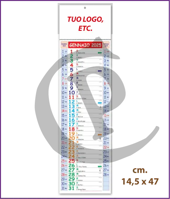 Calendario olandese silhouette 2026 personalizzato con logo aziendale – modello S008