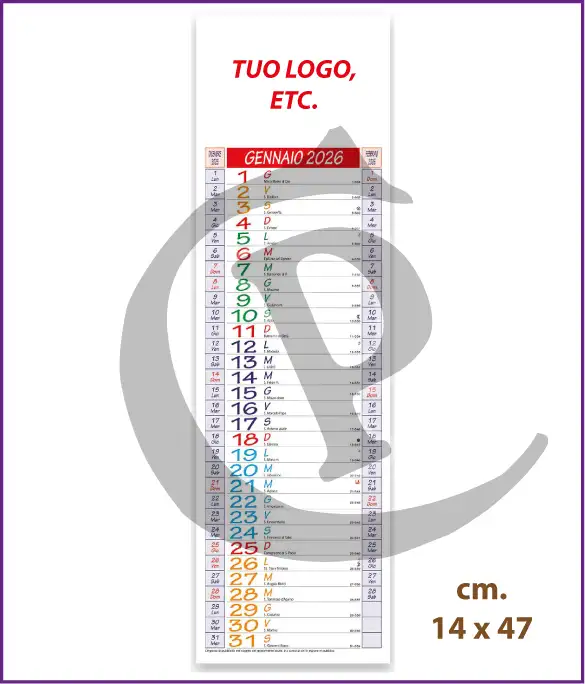 Calendario olandese silhouette 2026 personalizzato con logo aziendale – modello S010