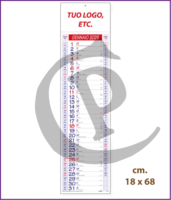 Calendario olandese silhouette 2026 personalizzato con logo aziendale – modello S011