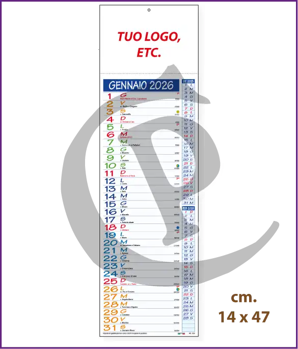 Calendario olandese silhouette 2026 personalizzato con logo aziendale – modello S012