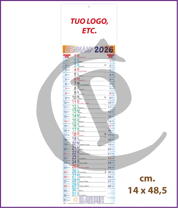 Calendario olandese silhouette 2026 personalizzato con logo aziendale – modello S014