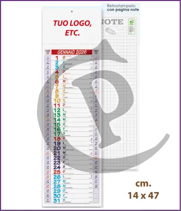 Calendario olandese silhouette 2026 personalizzato con logo aziendale – modello S015
