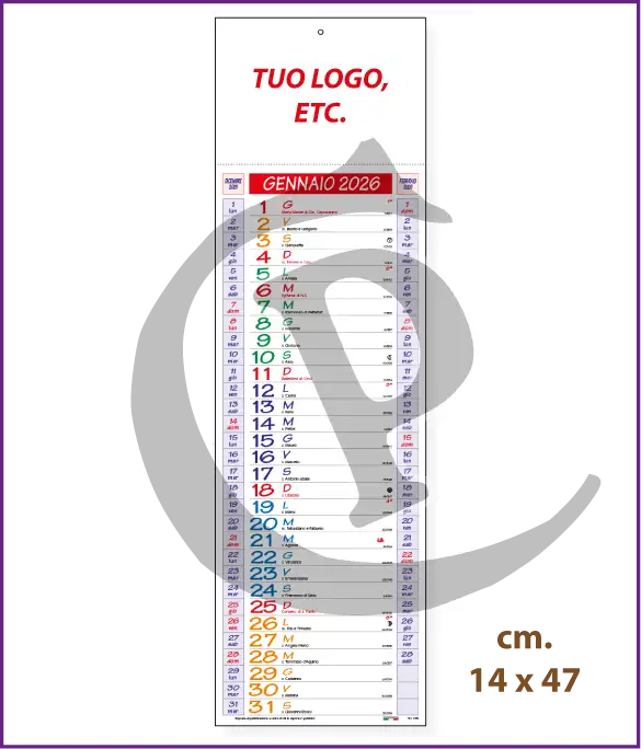 Calendario olandese silhouette 2026 personalizzato con logo aziendale – modello S016