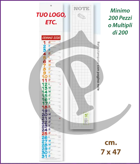 Calendario olandese silhouette 2026 personalizzato con logo aziendale – modello S017
