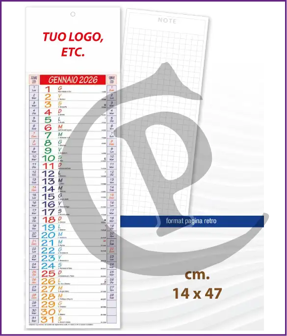 Calendario olandese silhouette 2026 personalizzato con logo aziendale – modello S018