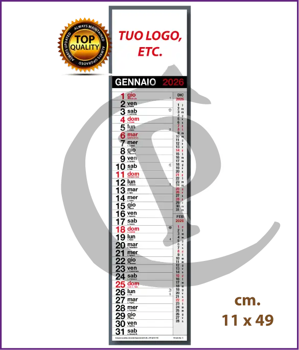 Calendario olandese silhouette 2026 personalizzato con logo aziendale – modello S019