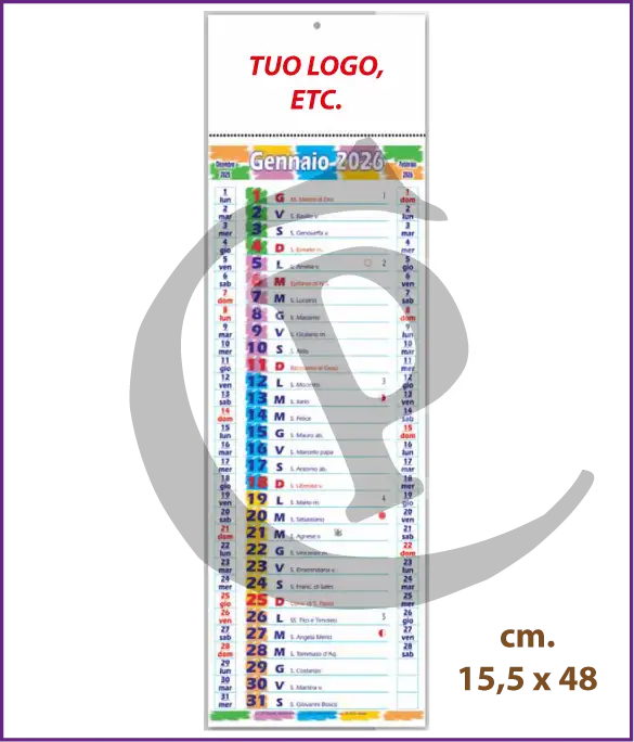 Calendario olandese silhouette 2026 personalizzato con logo aziendale – modello S020