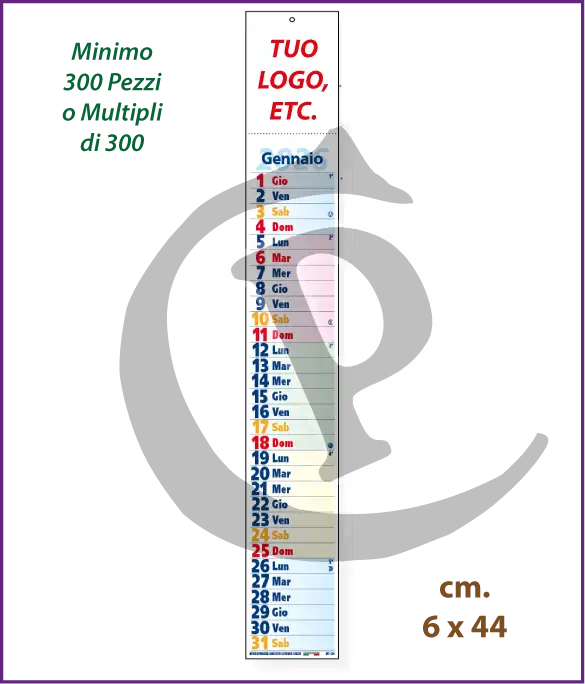 Calendario olandese silhouette 2026 personalizzato con logo aziendale – modello S021