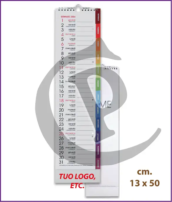 Calendario olandese silhouette 2026 personalizzato con logo aziendale – modello S029