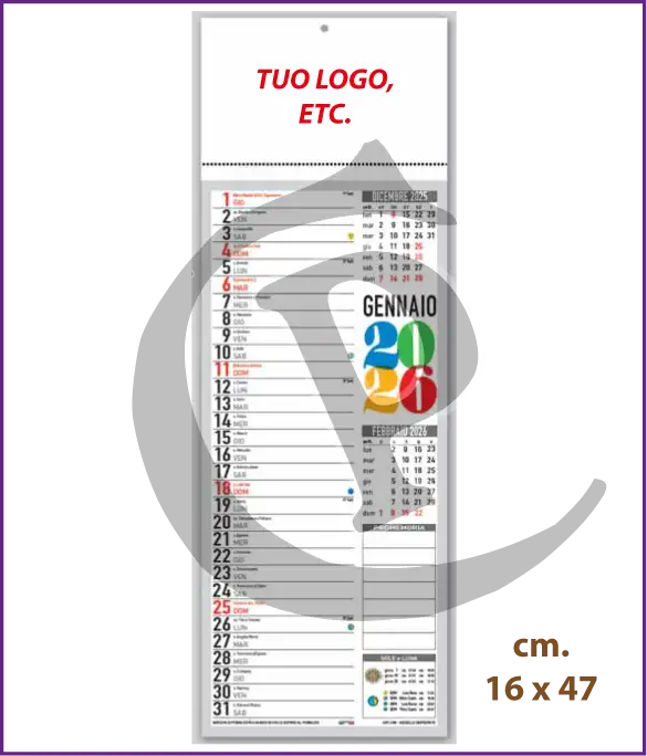 Calendario olandese silhouette 2026 personalizzato con logo aziendale – modello S030