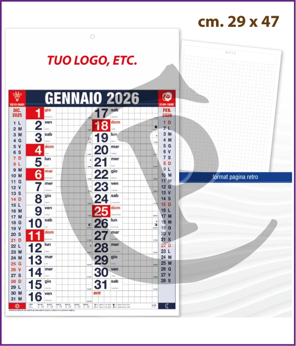 Calendario Olandese Anno 2026 Art. C097