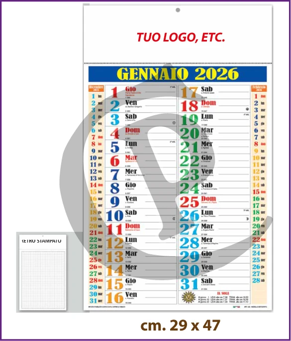 Calendario Olandese Anno 2026 Art. C101