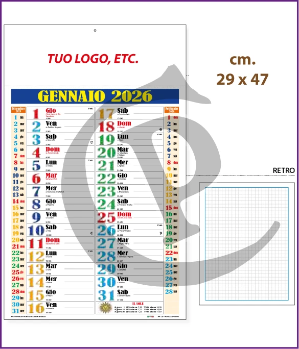 Calendario Olandese Anno 2026 Art. C103