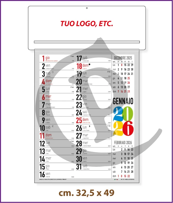 Calendario Olandese Anno 2026 Art. C104